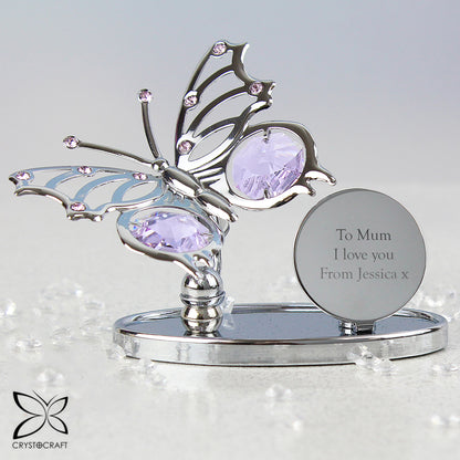 Personalised Crystocraft Butterfly Ornament - MK&JD Gifts