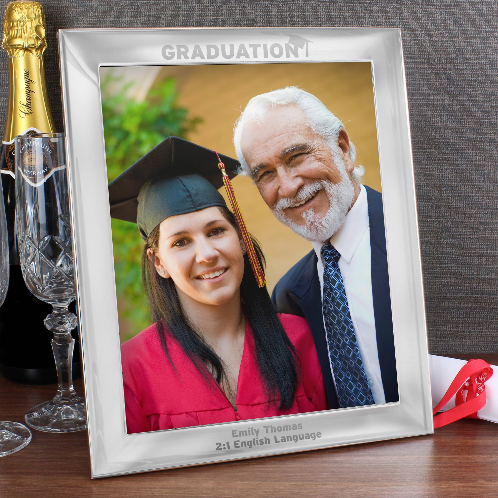 Personalised Graduation 10x8 Silver Photo Frame - MK&JD Gifts
