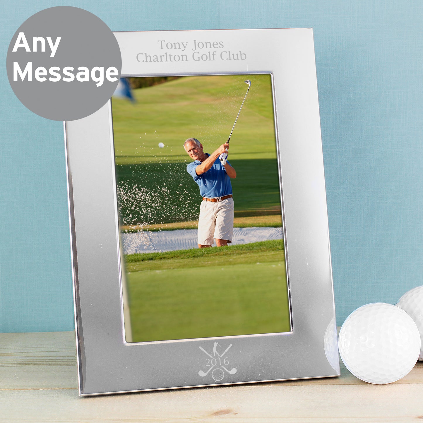 Personalised Golf 6x4 Silver Photo Frame