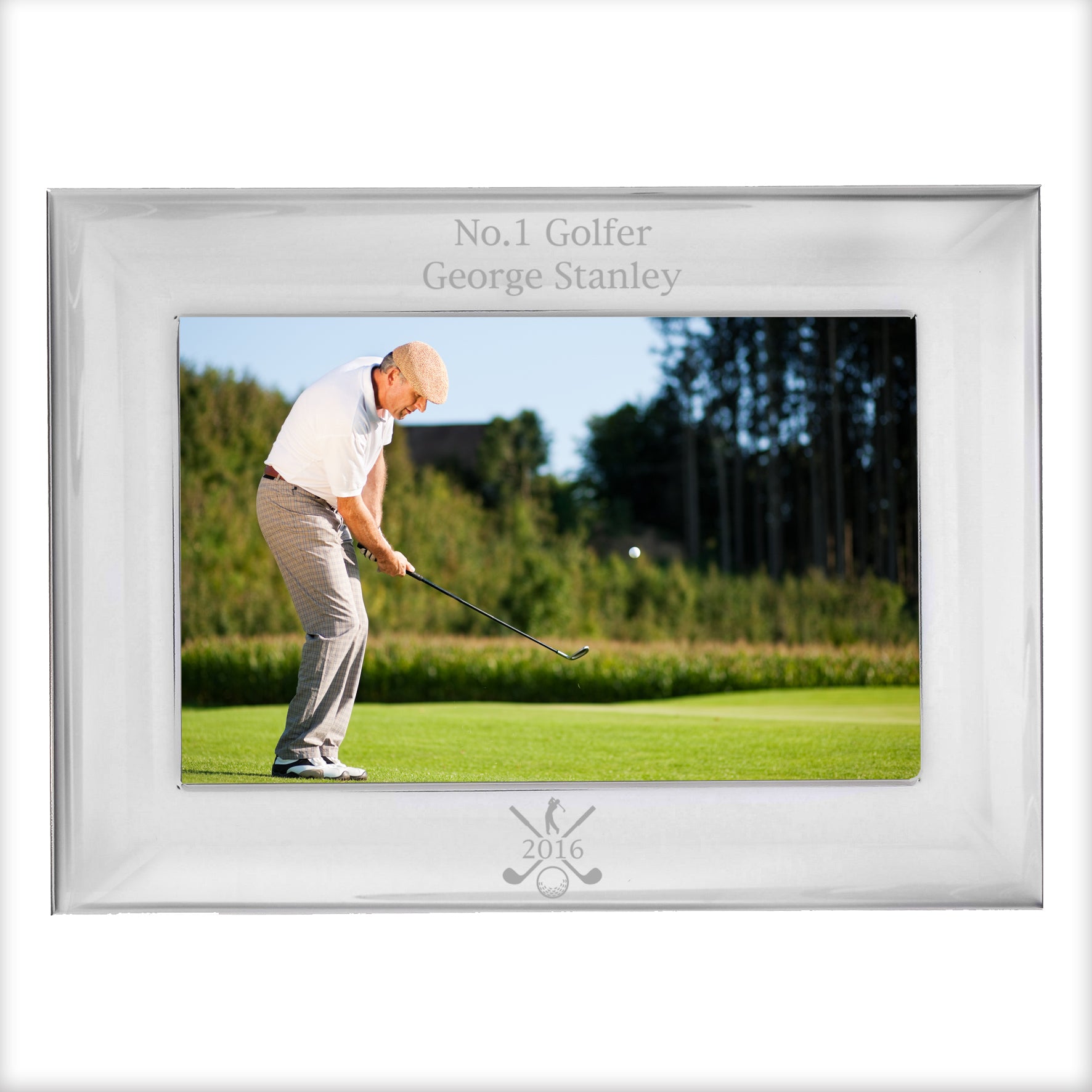 Personalised Golf 6x4 Landscape Silver Photo Frame - MK&JD Gifts