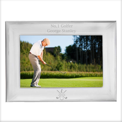 Personalised Golf 6x4 Landscape Silver Photo Frame - MK&JD Gifts