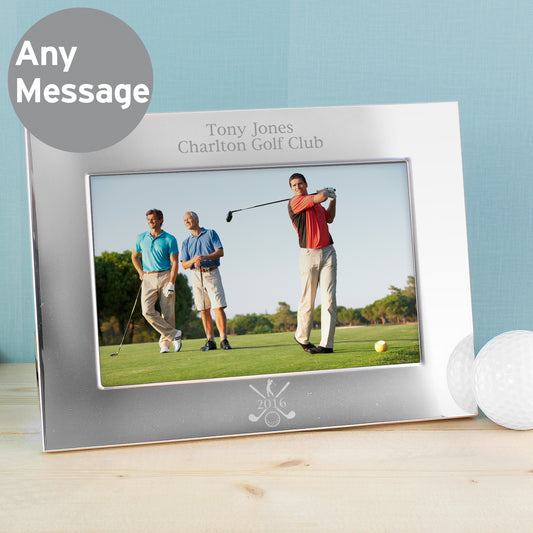 Personalised Golf 6x4 Landscape Silver Photo Frame - MK&JD Gifts