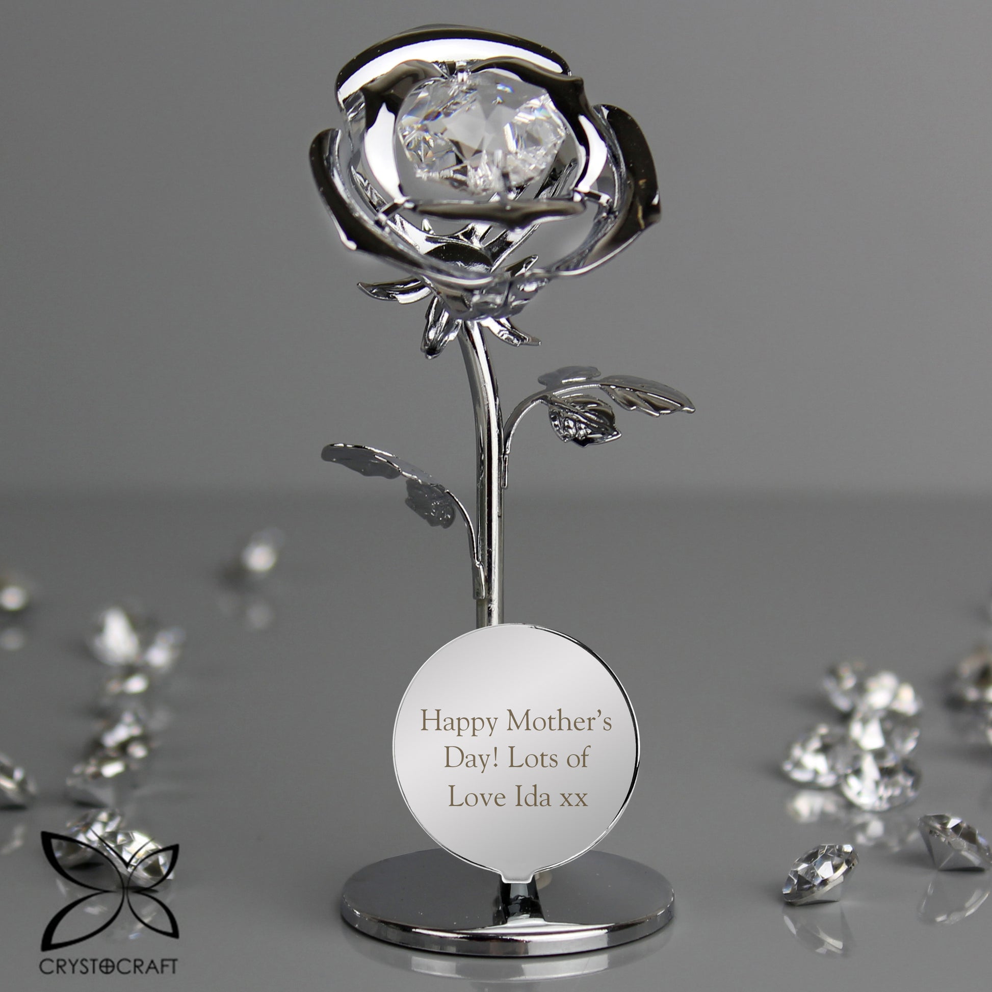 Personalised Crystocraft Rose Ornament - MK&JD Gifts