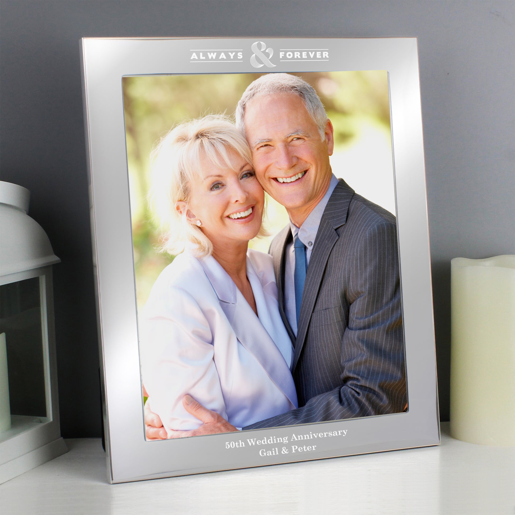 Personalised Always & Forever 10x8 Silver Photo Frame - MK&JD Gifts