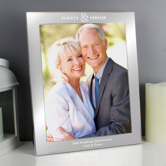 Personalised Always & Forever 10x8 Silver Photo Frame - MK&JD Gifts