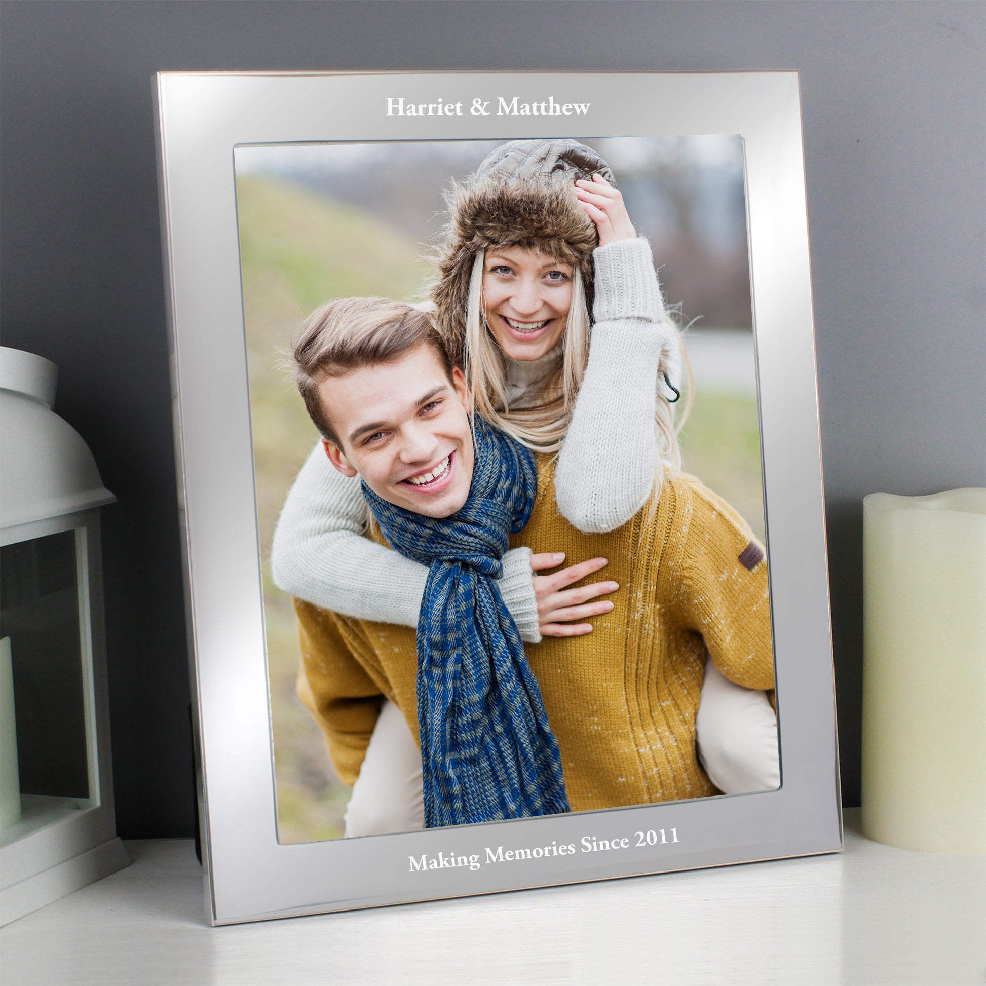 Personalised Any Message 10x8 Silver Photo Frame - MK&JD Gifts