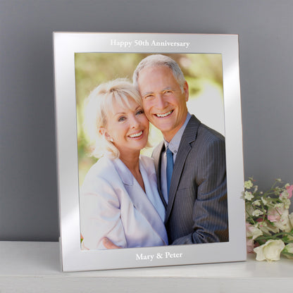 Personalised Any Message 10x8 Silver Photo Frame - MK&JD Gifts
