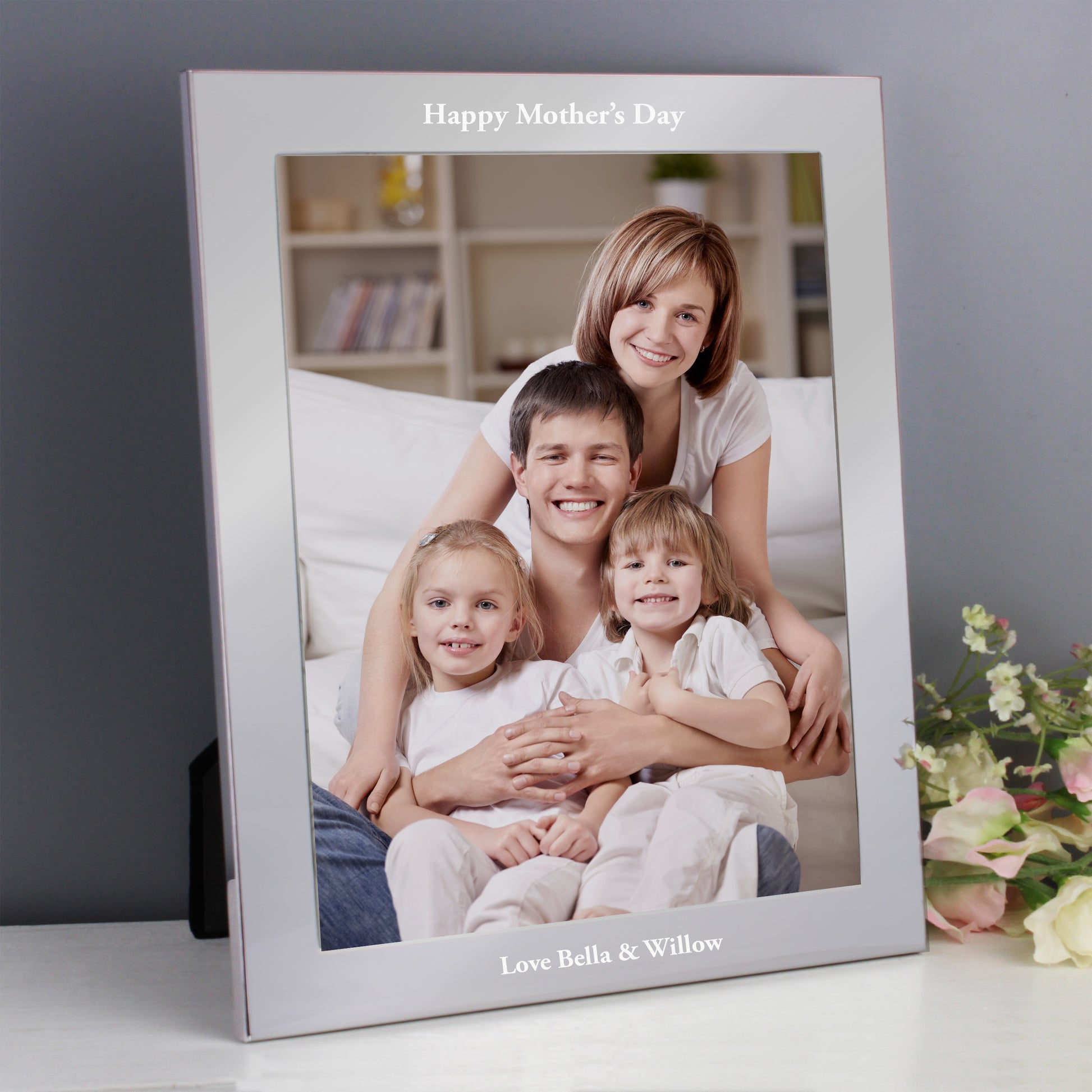 Personalised Any Message 10x8 Silver Photo Frame - MK&JD Gifts