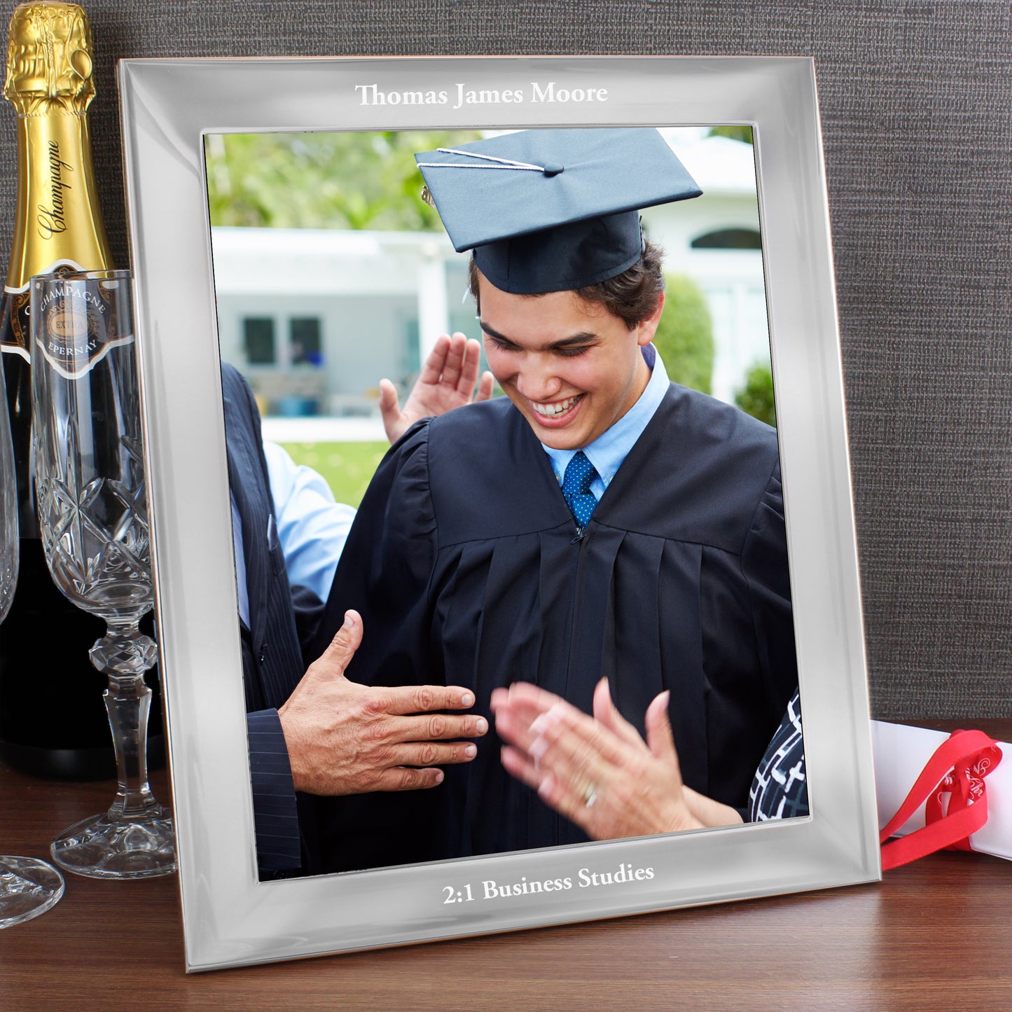 Personalised Any Message 10x8 Silver Photo Frame - MK&JD Gifts