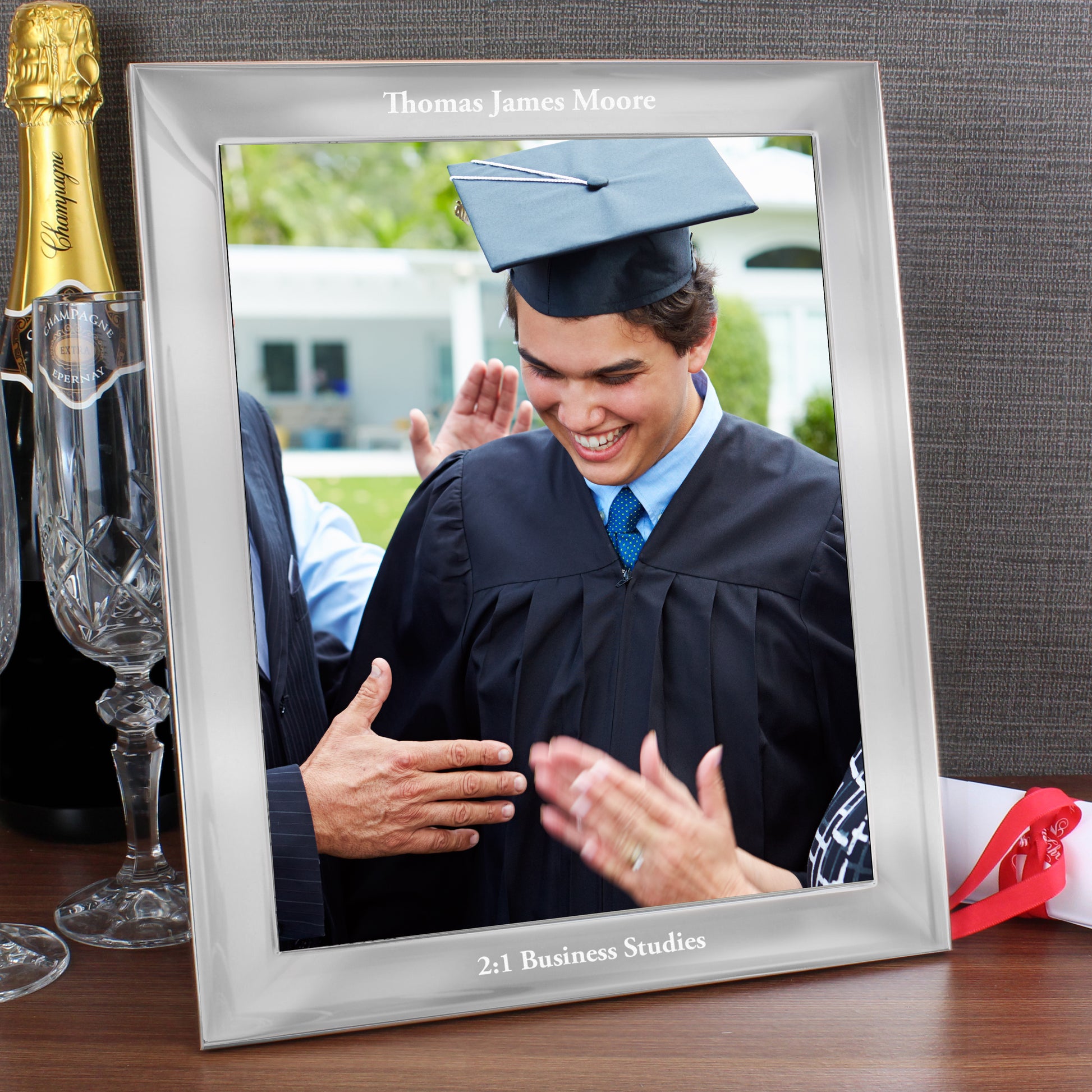 Personalised Any Message 10x8 Silver Photo Frame - MK&JD Gifts