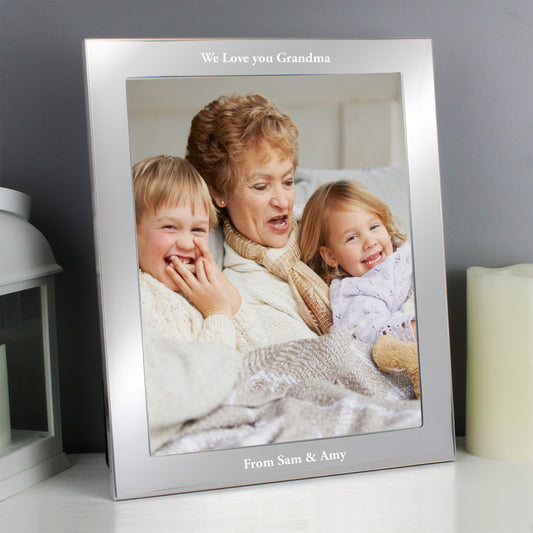 Personalised Any Message 10x8 Silver Photo Frame - MK&JD Gifts