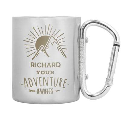 Personalised 'Adventure Awaits' Stainless Steel Mug - MK&JD Gifts