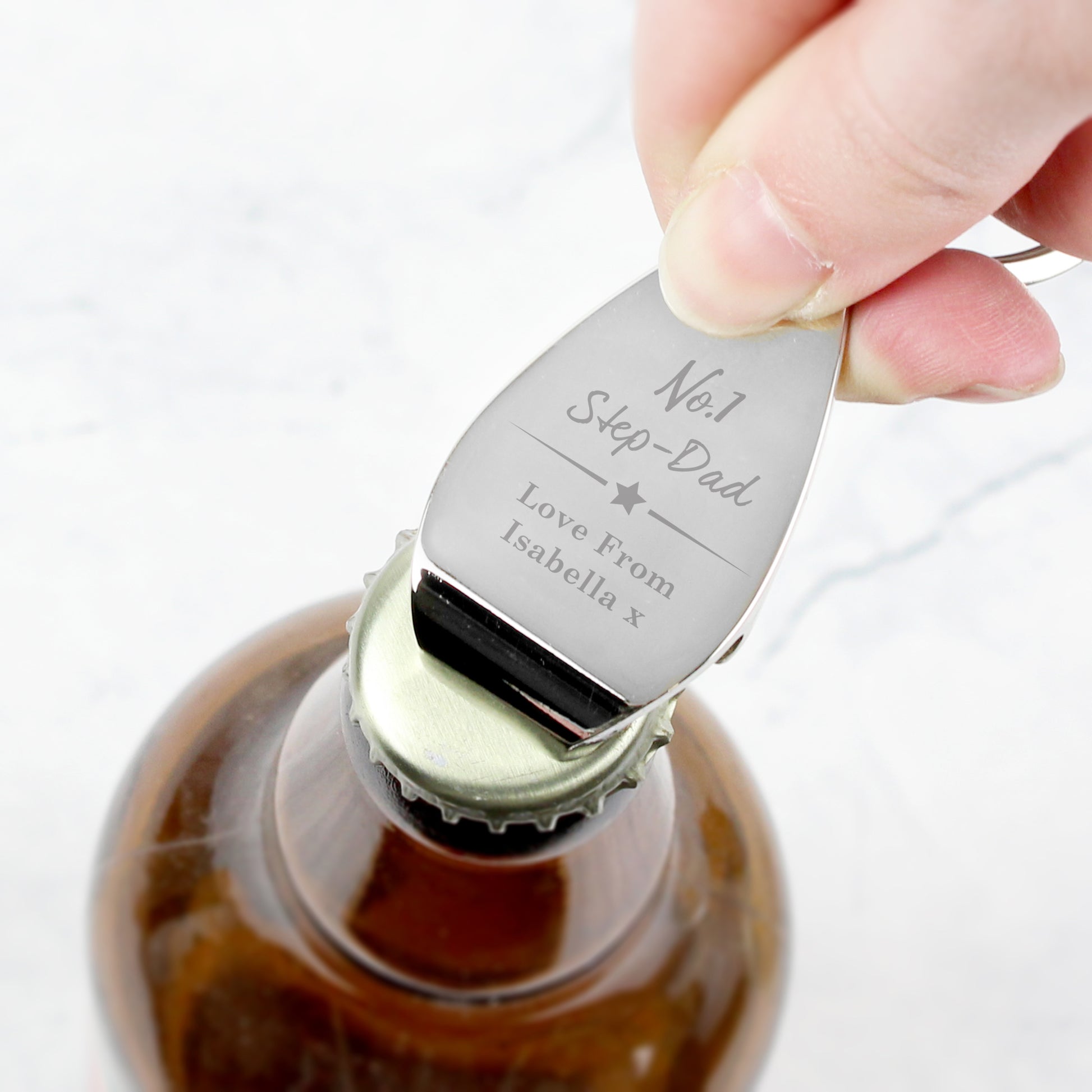 Personalised No.1 Bottle Opener Keyring - MK&JD Gifts