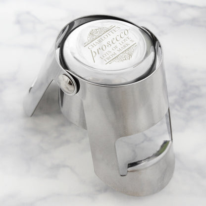 Personalised Prosecco Bottle Stopper - MK&JD Gifts