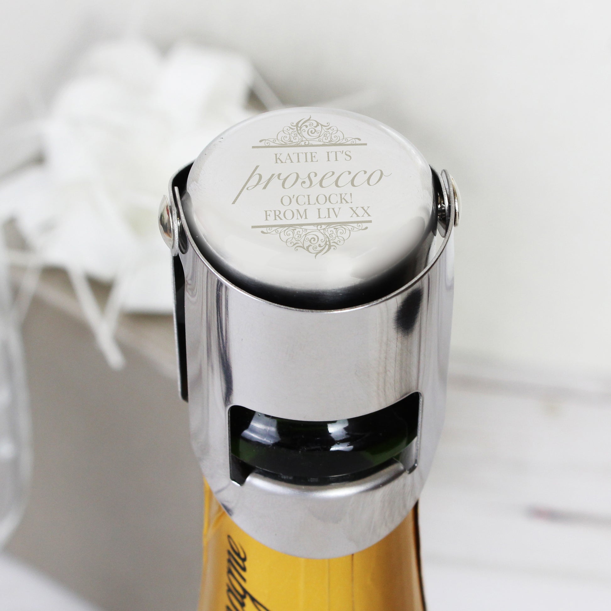 Personalised Prosecco Bottle Stopper - MK&JD Gifts