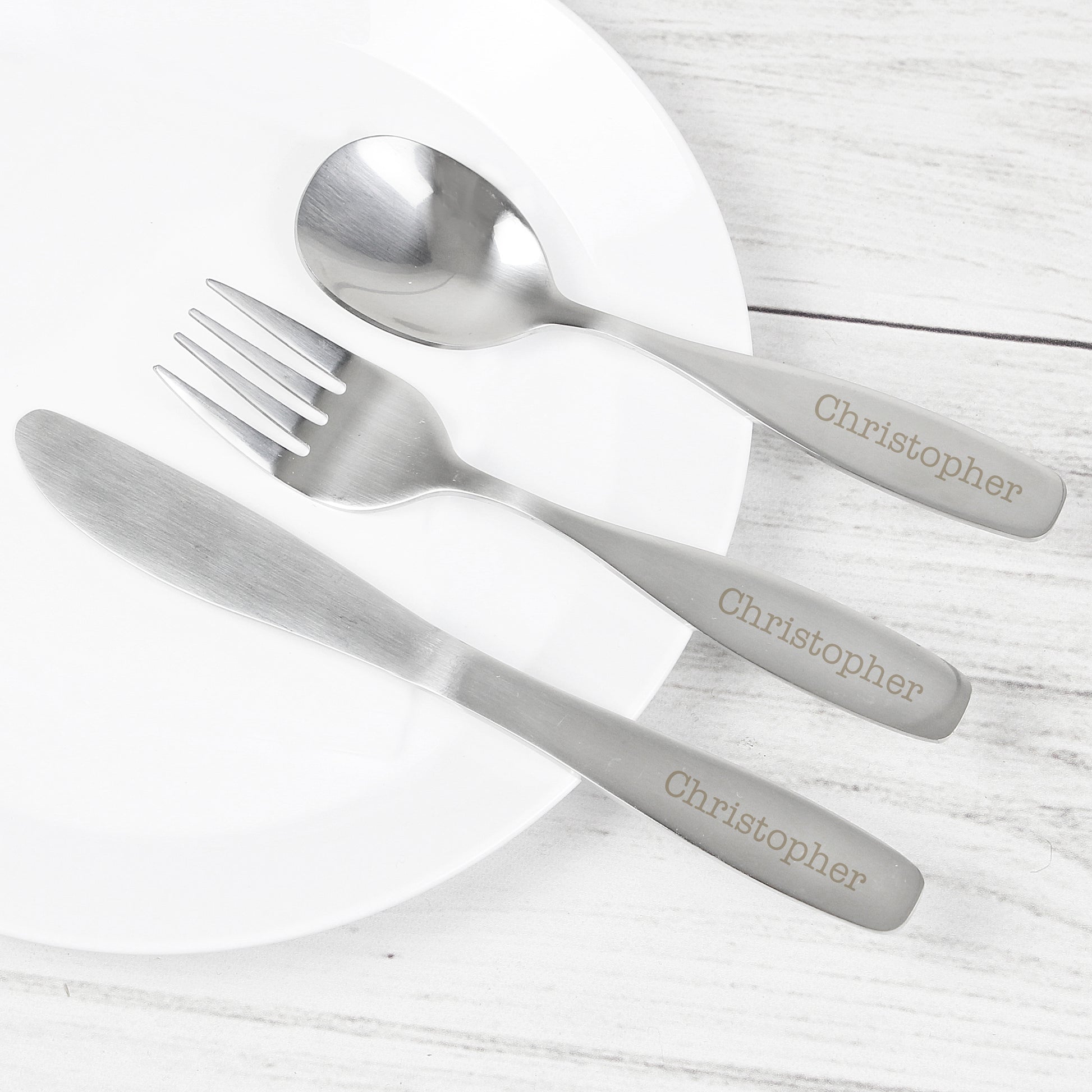 Personalised 3 Piece Cutlery Set - MK&JD Gifts