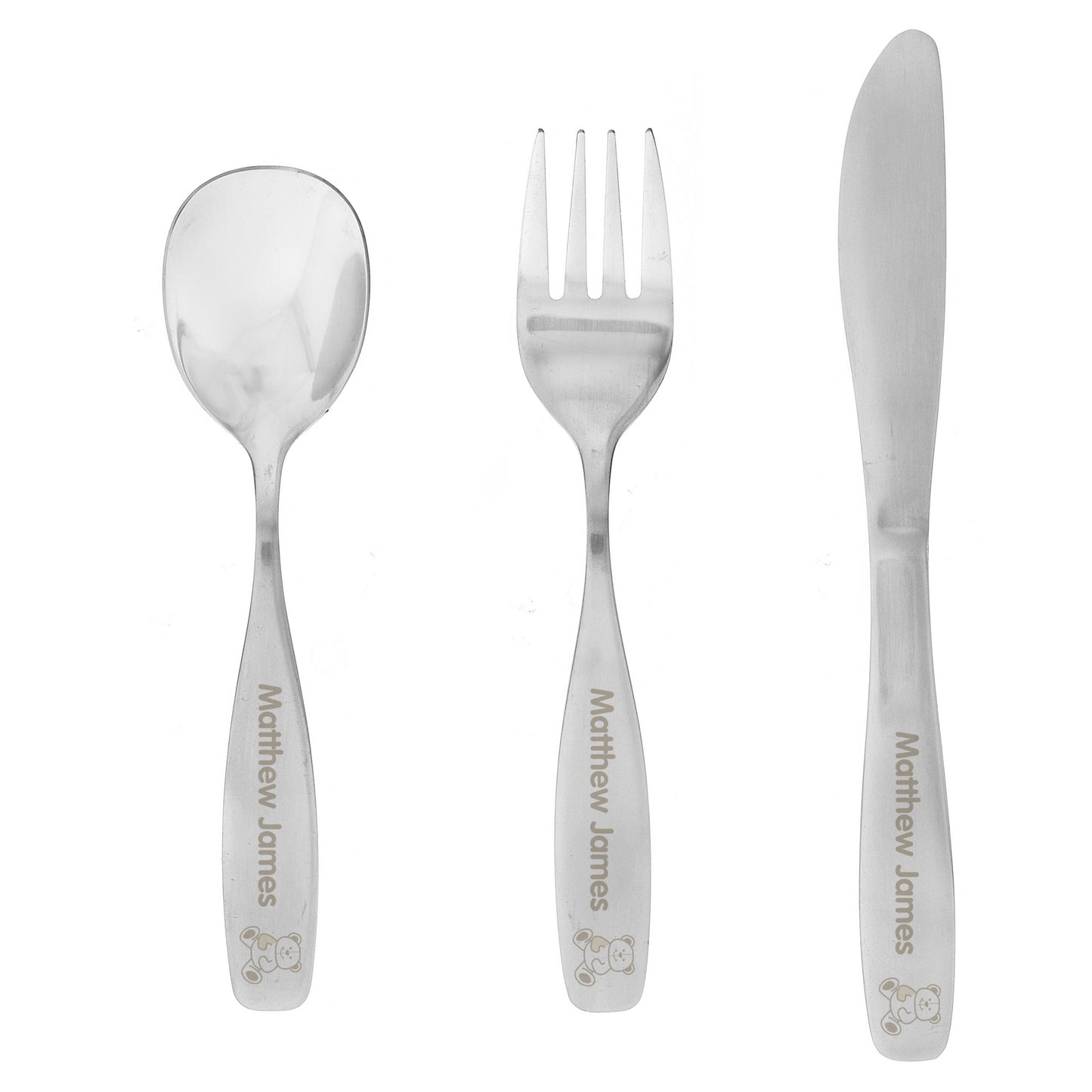 Personalised 3 Piece Teddy Cutlery Set - MK&JD Gifts