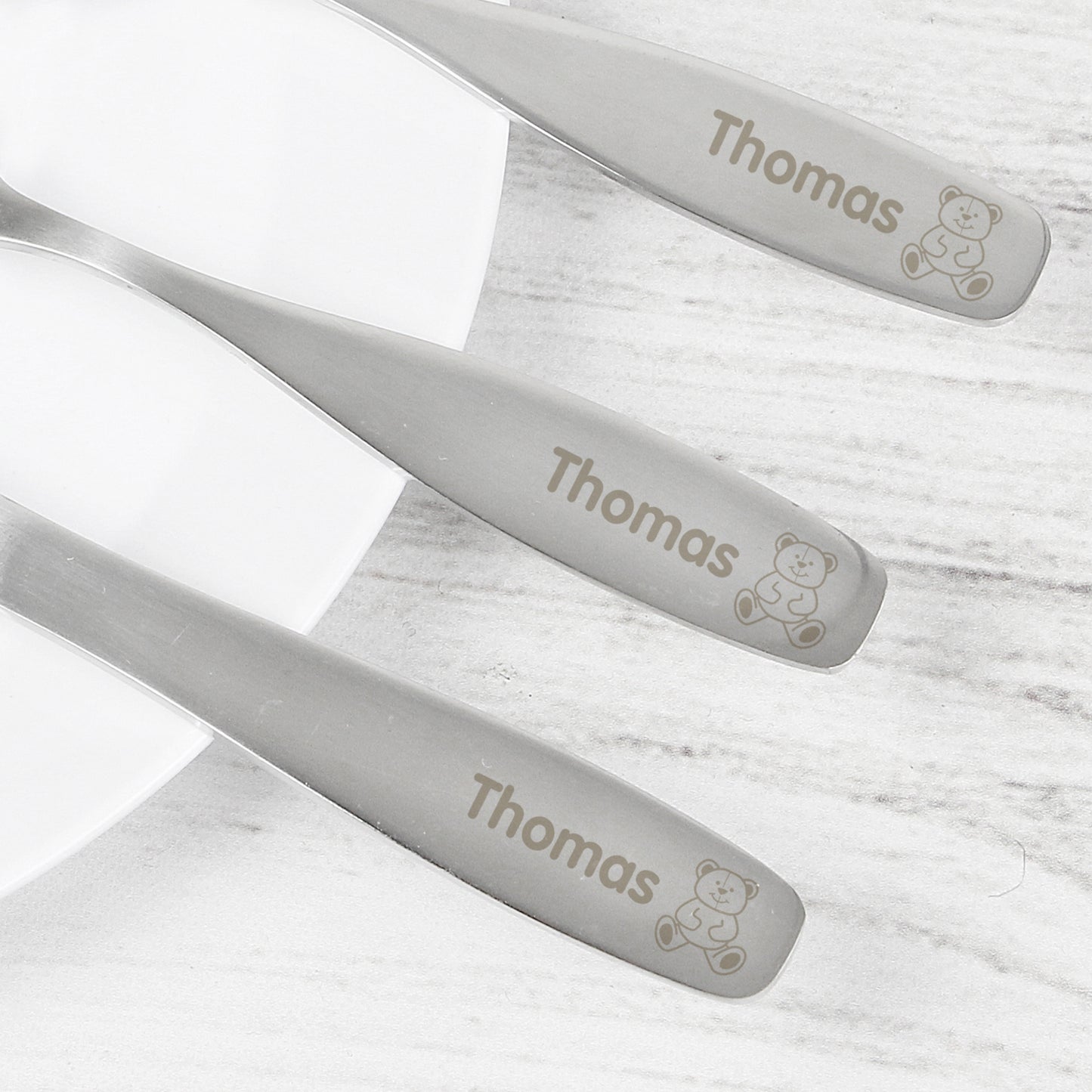 Personalised 3 Piece Teddy Cutlery Set - MK&JD Gifts