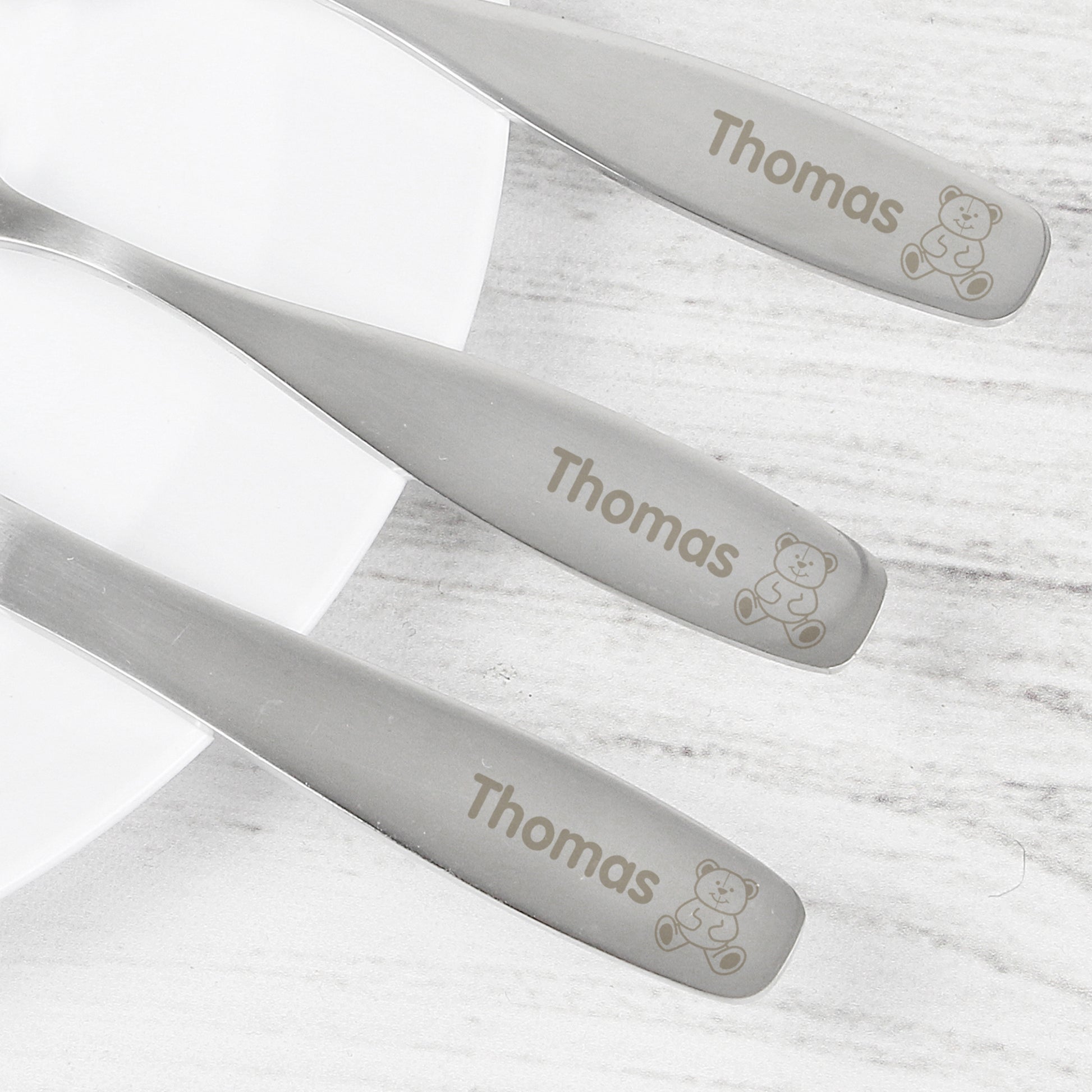Personalised 3 Piece Teddy Cutlery Set - MK&JD Gifts