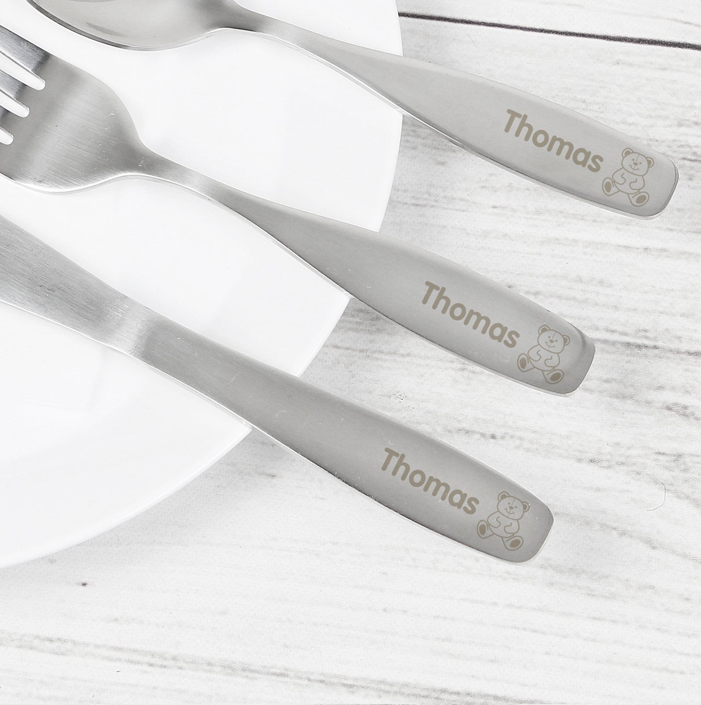 Personalised 3 Piece Teddy Cutlery Set - MK&JD Gifts