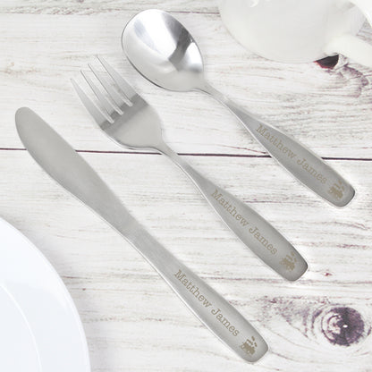Personalised 3 Piece Train Cutlery Set - MK&JD Gifts