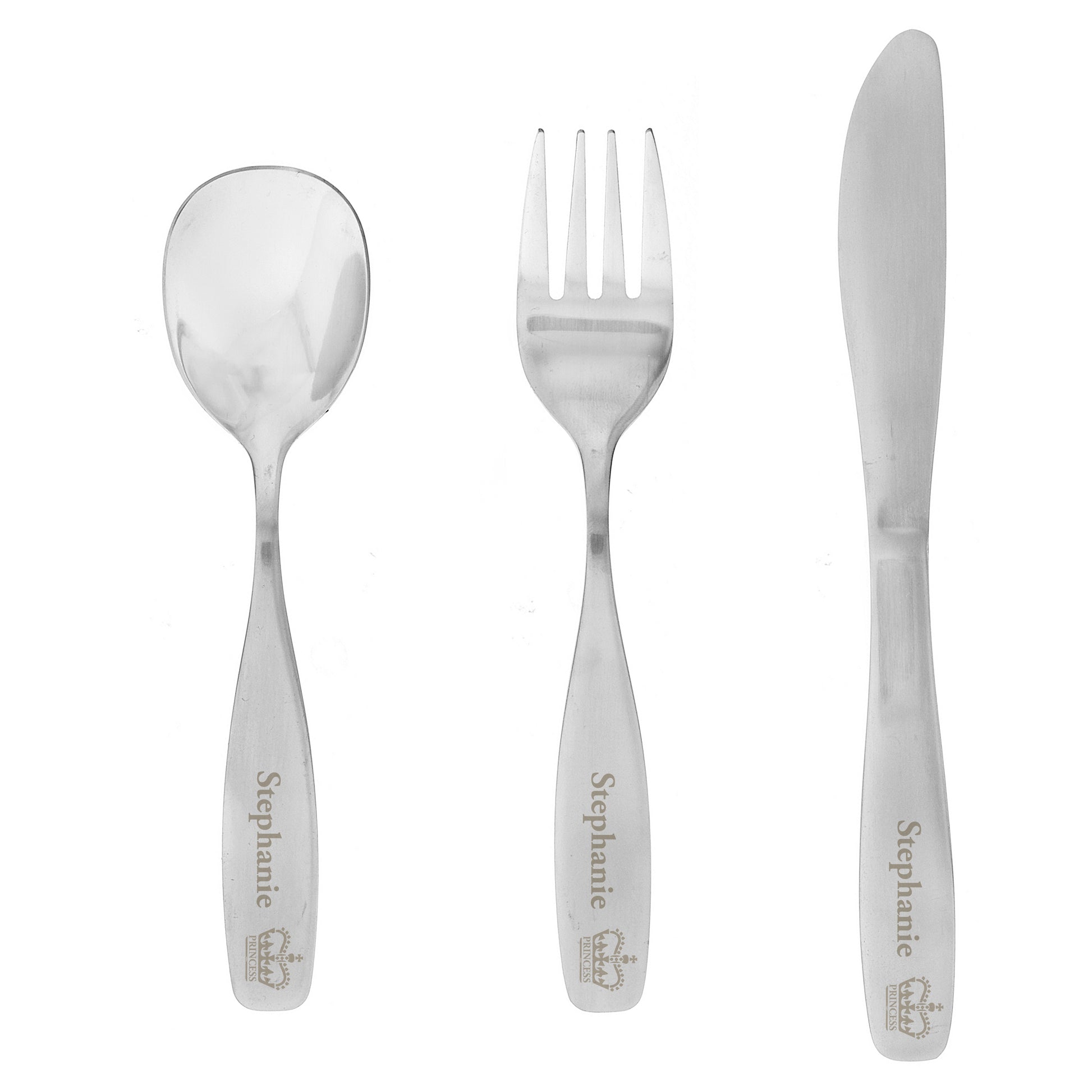 Personalised 3 Piece Princess Cutlery Set - MK&JD Gifts