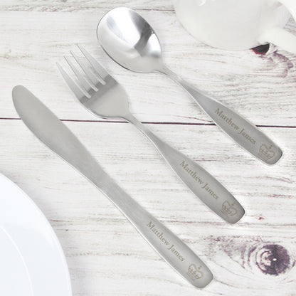 Personalised 3 Piece Prince Cutlery Set - MK&JD Gifts