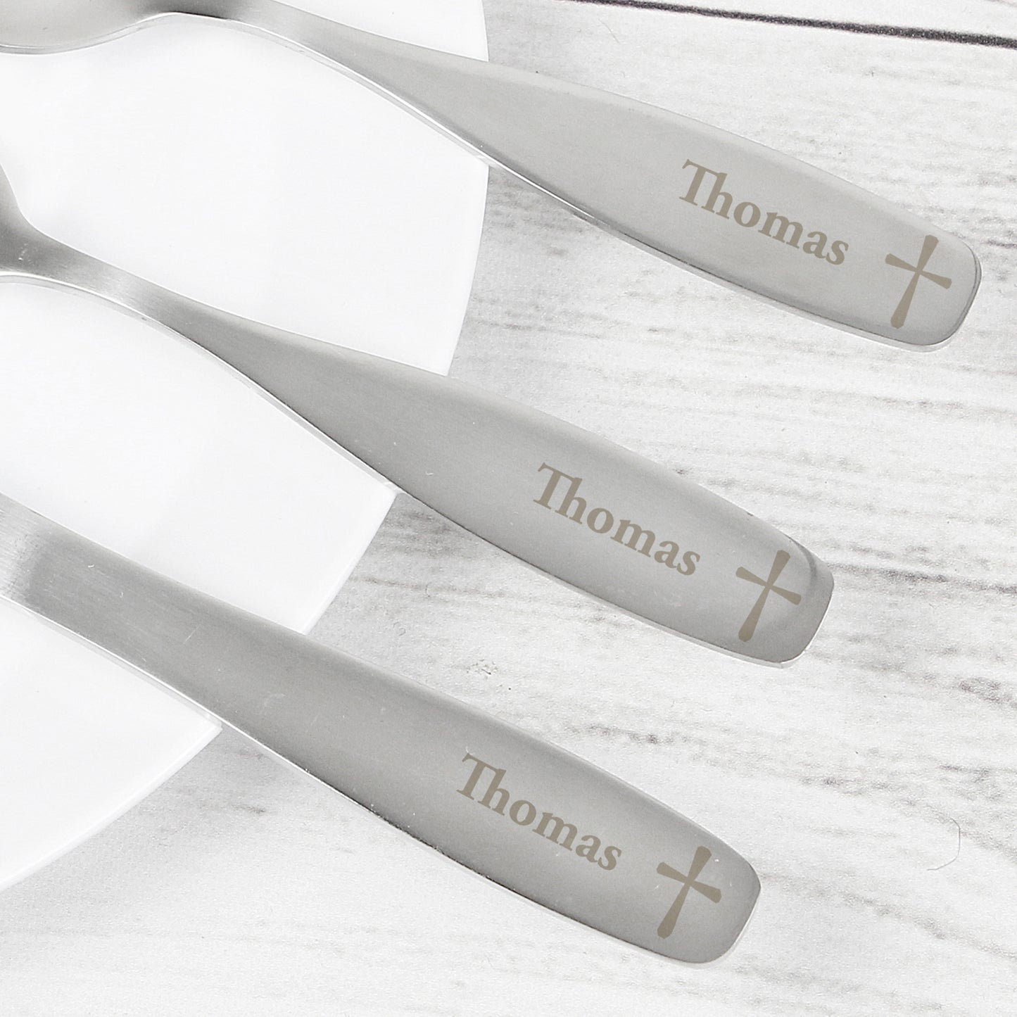 Personalised 3 Piece Cross Cutlery Set - MK&JD Gifts