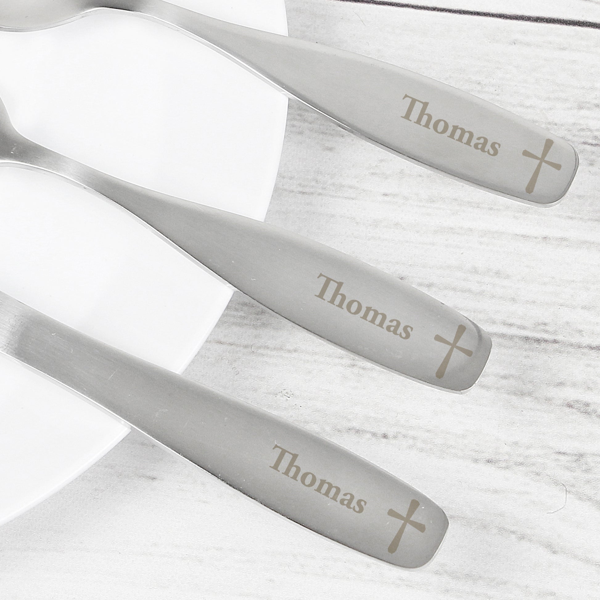 Personalised 3 Piece Cross Cutlery Set - MK&JD Gifts