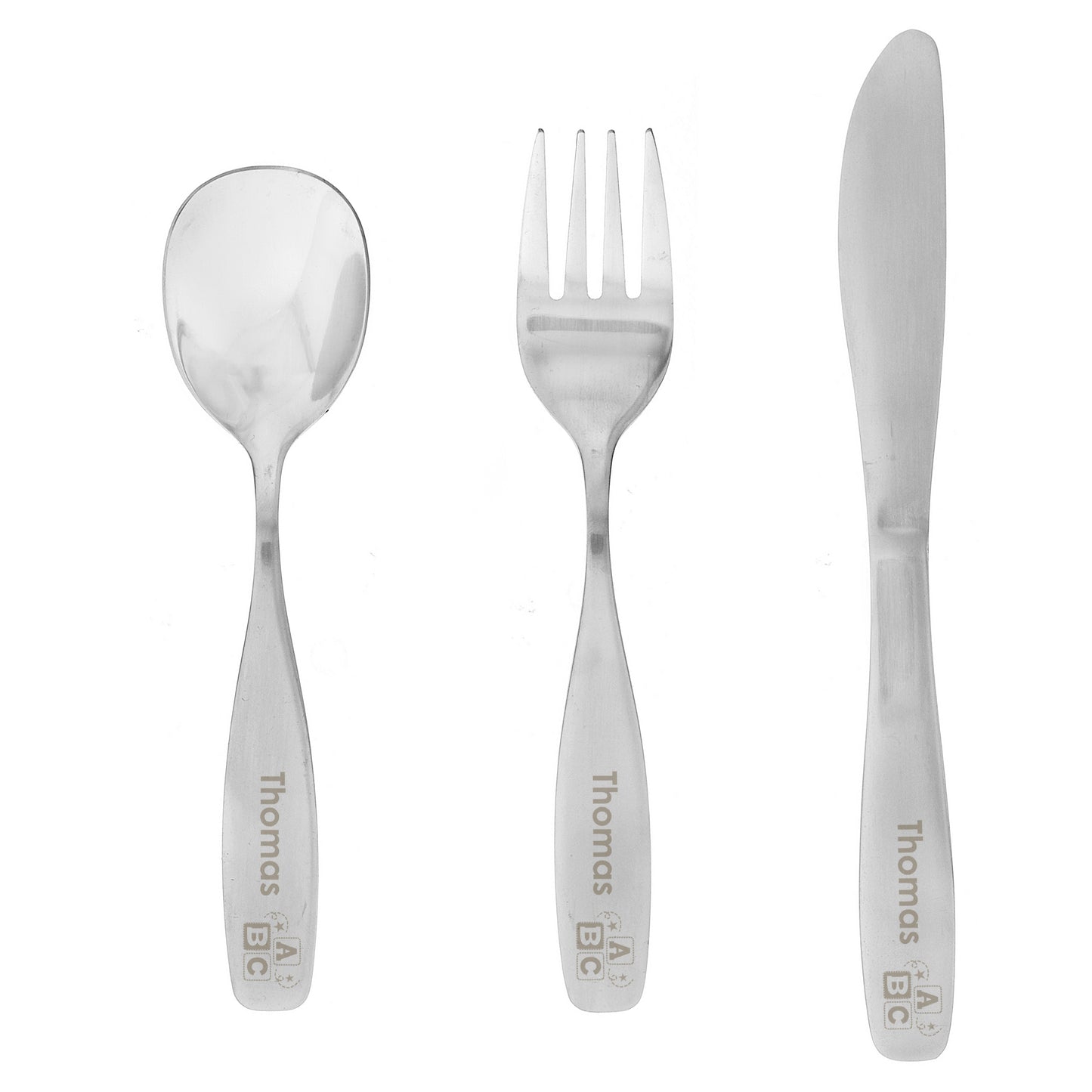 Personalised 3 Piece ABC Cutlery Set - MK&JD Gifts