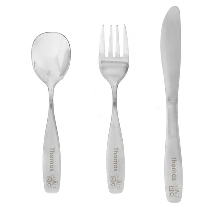 Personalised 3 Piece ABC Cutlery Set - MK&JD Gifts