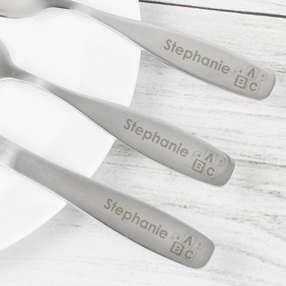 Personalised 3 Piece ABC Cutlery Set - MK&JD Gifts