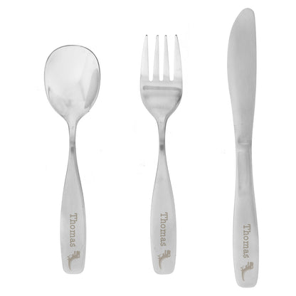 Personalised 3 Piece Dinosaur Cutlery Set - MK&JD Gifts