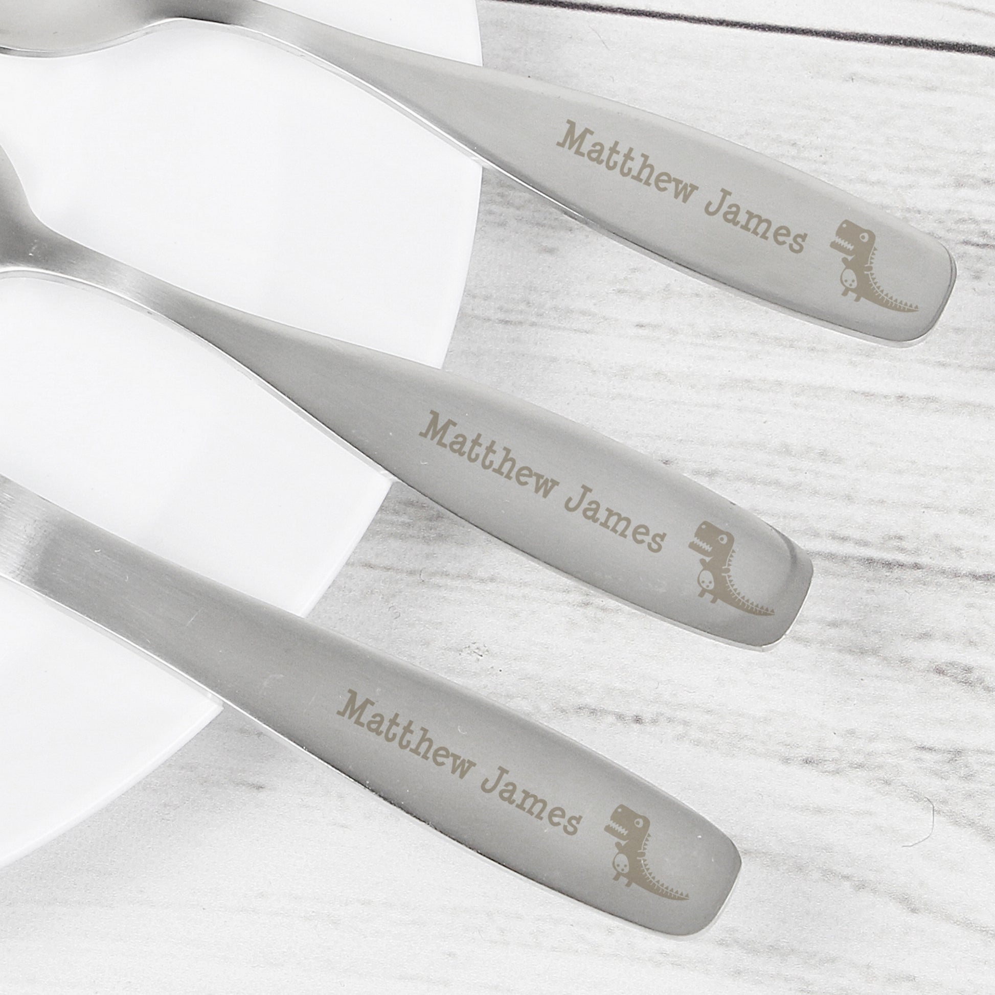 Personalised 3 Piece Dinosaur Cutlery Set - MK&JD Gifts