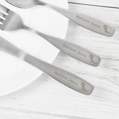 Personalised 3 Piece Dinosaur Cutlery Set - MK&JD Gifts