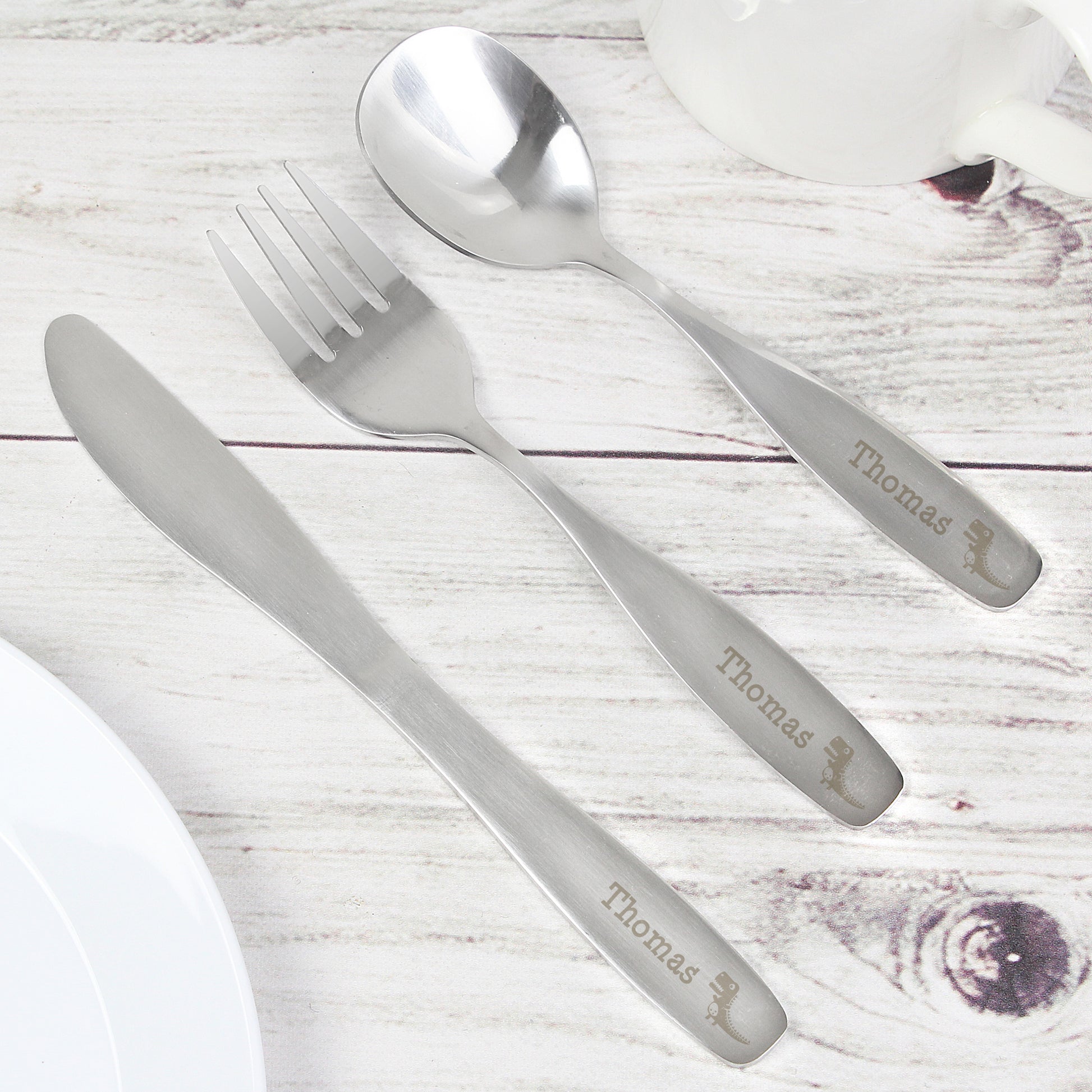 Personalised 3 Piece Dinosaur Cutlery Set - MK&JD Gifts
