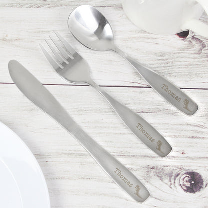 Personalised 3 Piece Dinosaur Cutlery Set - MK&JD Gifts
