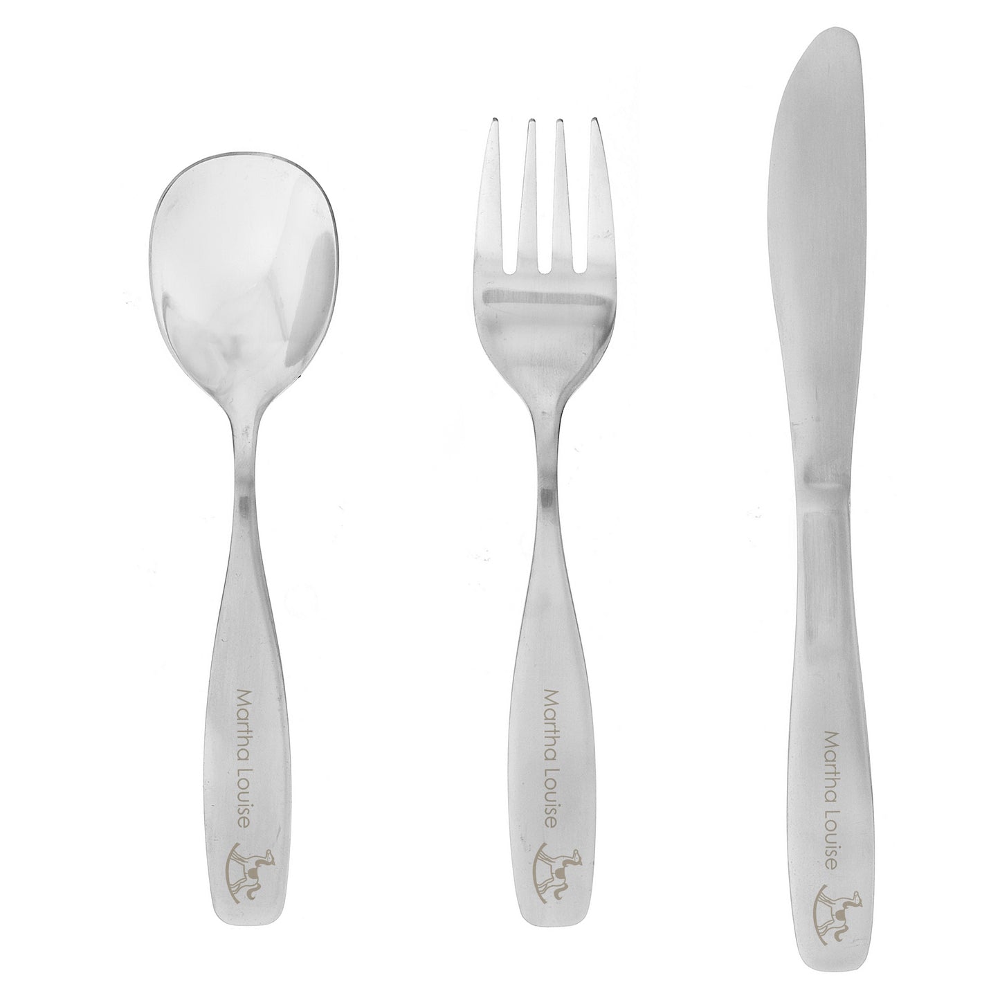 Personalised 3 Piece Rocking Horse Cutlery Set - MK&JD Gifts