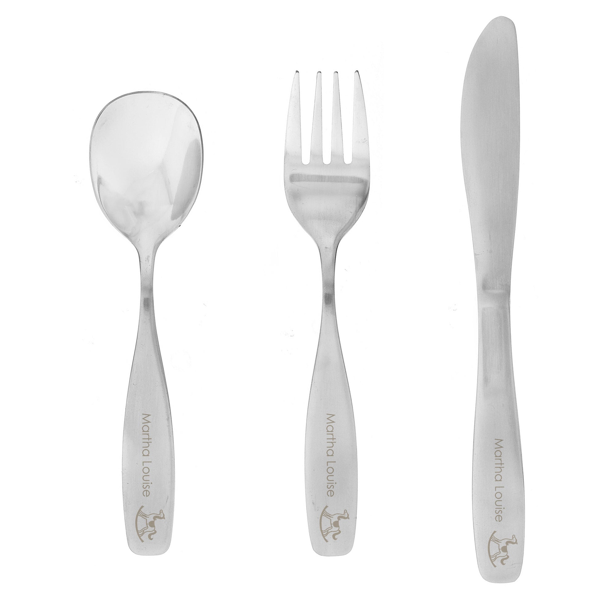 Personalised 3 Piece Rocking Horse Cutlery Set - MK&JD Gifts