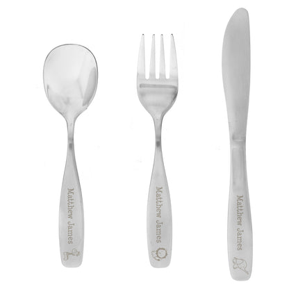 Personalised 3 Piece Hessian Friends Cutlery Set - MK&JD Gifts