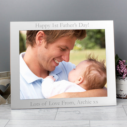 Personalised 10x8 Landscape Silver Photo Frame - MK&JD Gifts