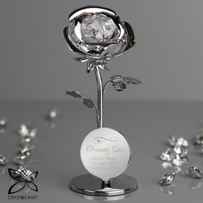 Personalised Swirls & Hearts Crystocraft Rose Ornament - MK&JD Gifts