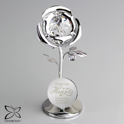Personalised Forever in Our Hearts Crystocraft Rose Ornament - MK&JD Gifts
