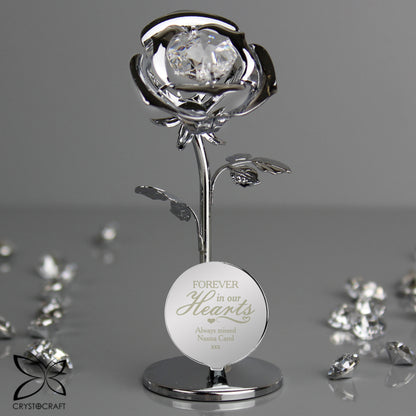 Personalised Forever in Our Hearts Crystocraft Rose Ornament - MK&JD Gifts