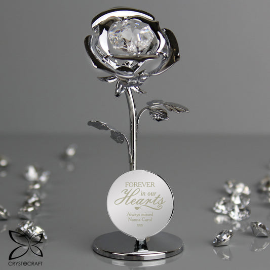 Personalised Forever in Our Hearts Crystocraft Rose Ornament - MK&JD Gifts