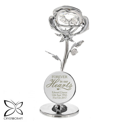 Personalised Forever in Our Hearts Crystocraft Rose Ornament - MK&JD Gifts