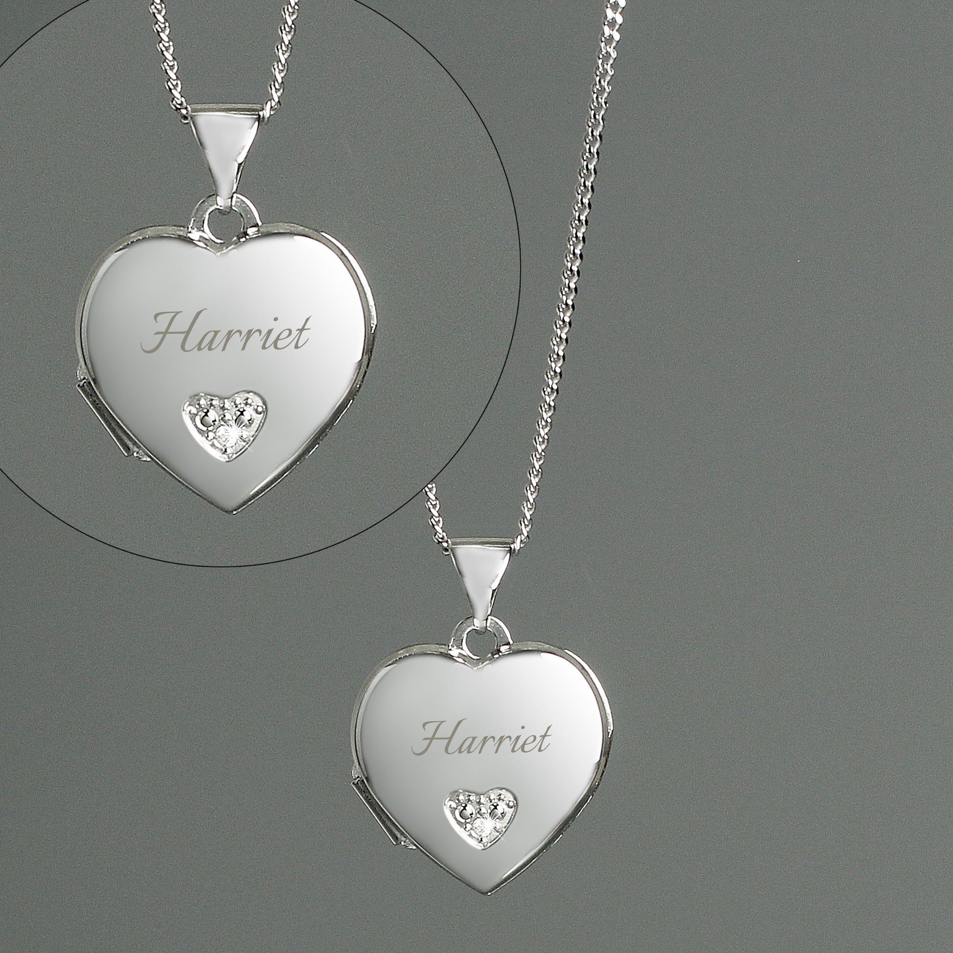 Personalised Children's Sterling Silver & Cubic Zirconia Heart Locket Necklace - MK&JD Gifts