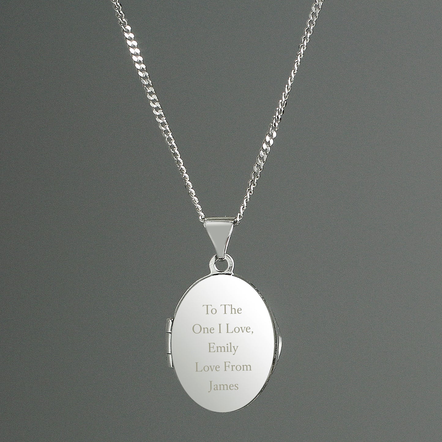 Personalised Sterling Silver Oval Locket Necklace - MK&JD Gifts