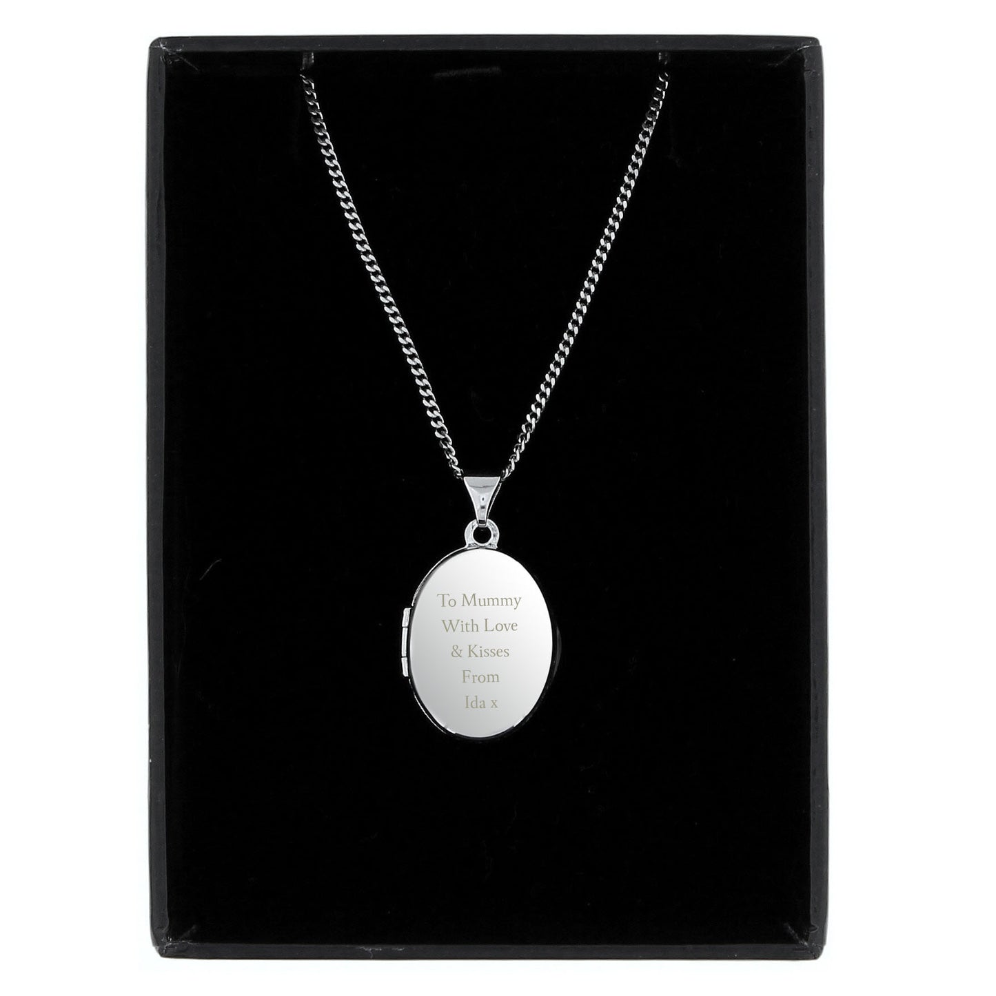 Personalised Sterling Silver Oval Locket Necklace - MK&JD Gifts