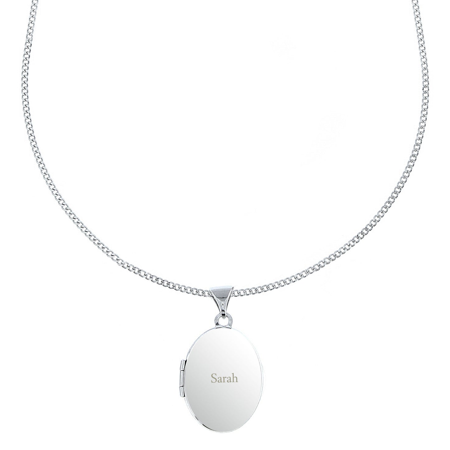 Personalised Sterling Silver Oval Locket Necklace - MK&JD Gifts